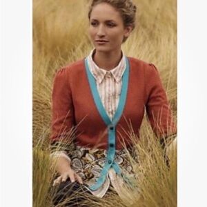 Anthropologie Lia Molly New Orleans Sweater Cardigan w Coin Purses in Front M